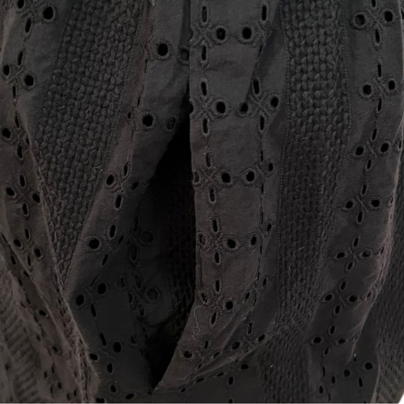 J. Crew Midi Dress with Ruffle Sleeves and Front Buttons in Black Eyelet, Sz 6 - Picture 6 of 9